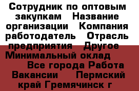 Сотрудник по оптовым закупкам › Название организации ­ Компания-работодатель › Отрасль предприятия ­ Другое › Минимальный оклад ­ 28 000 - Все города Работа » Вакансии   . Пермский край,Гремячинск г.